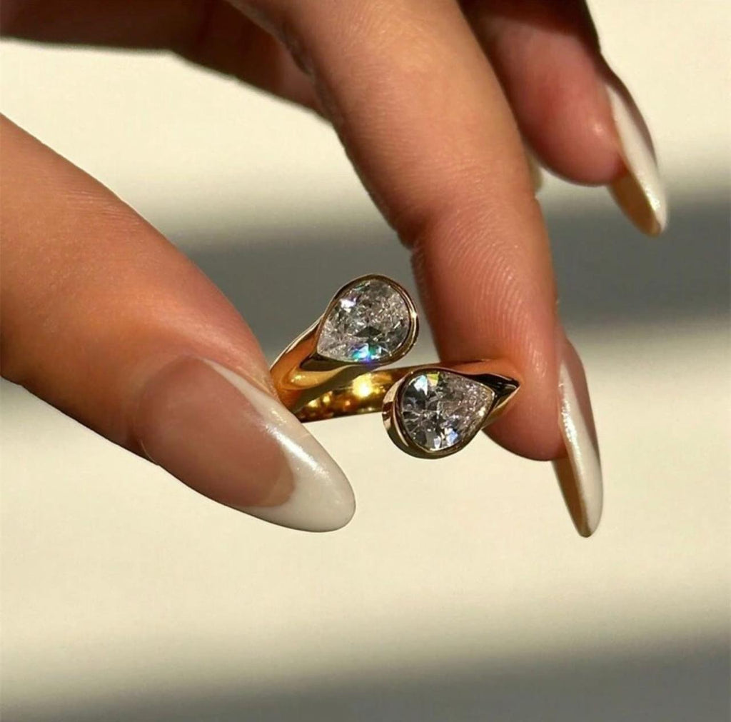 Double Stone Ring in Gold