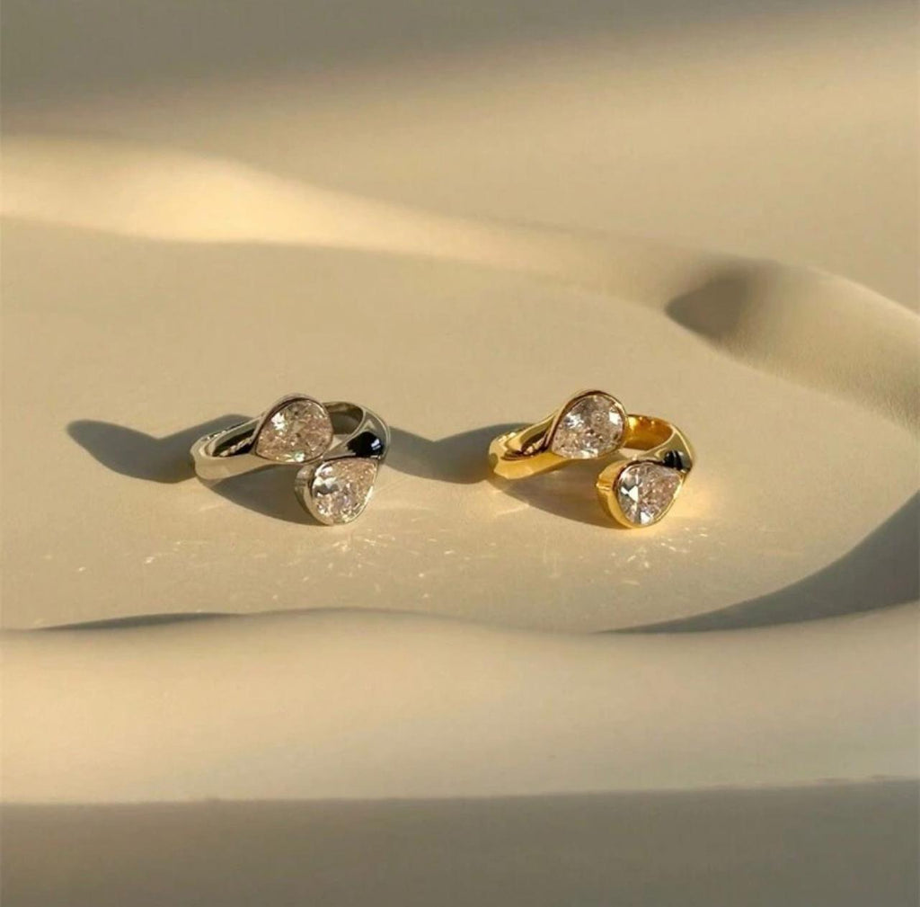 Double Stone Ring in Silver