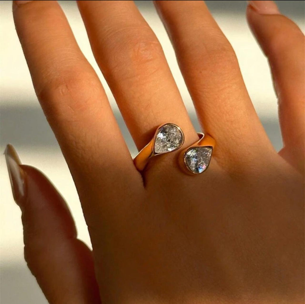 Double Stone Ring in Gold